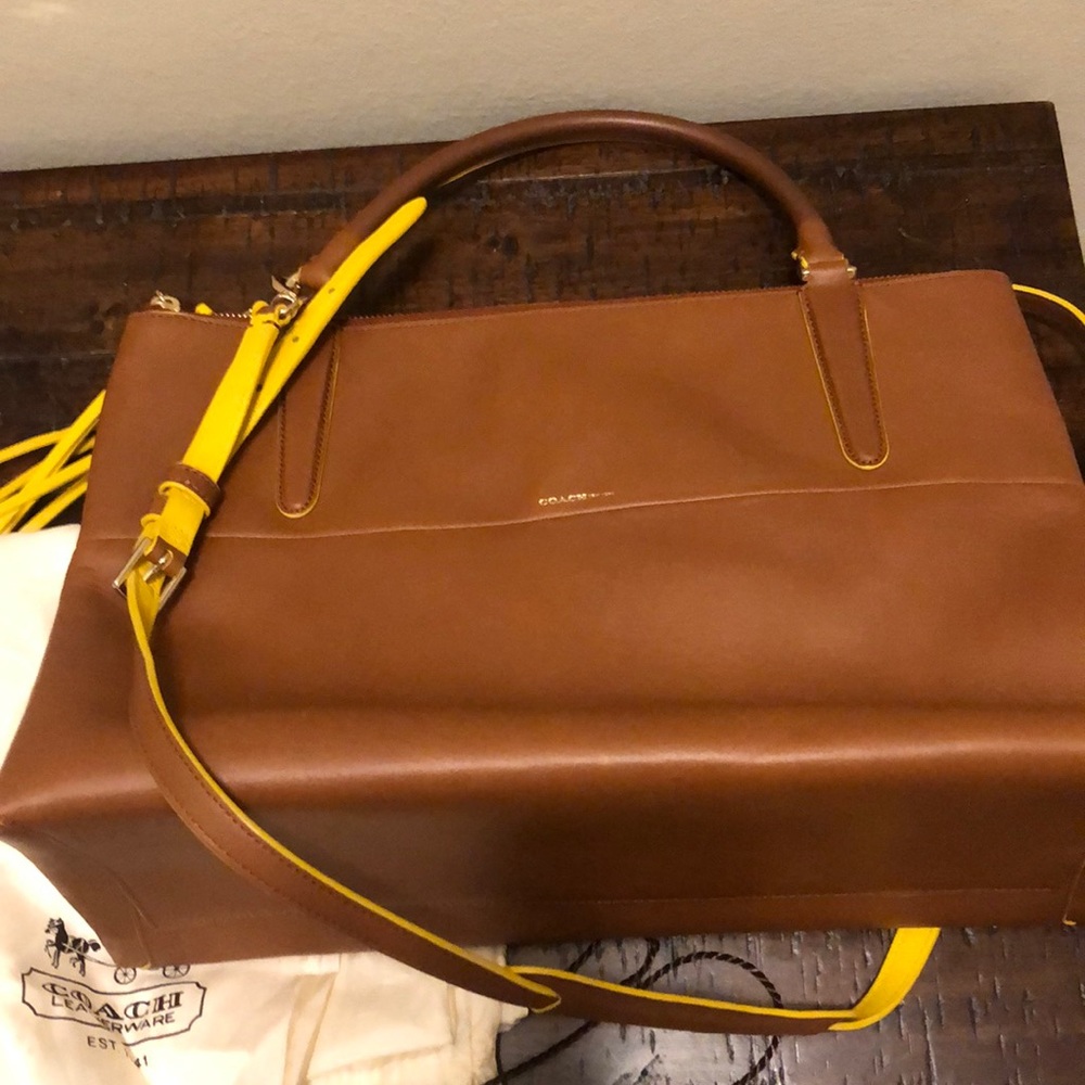 Authentic Tan leather Coach Borough bag crossbody/shoulder bag - Picture 5 of 13